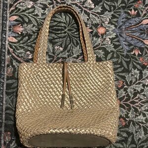 Calvin Klein Naomi Gold Woven Tote Bag